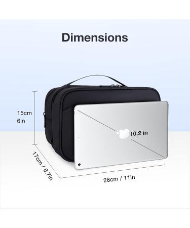 BAGSMART Men's Hanging Travel Toiletry Organizer Large Dopp Kit - Water Resistant Shaving Bag for Toiletries - Black - Buy Online on GoSupps.com