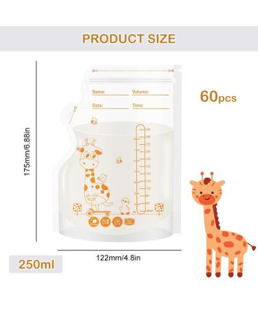 Breast Milk Bags for Freezing - 250ml Storage Bags (60PCs) | Durable & Leak-Proof Breast Milk Storage - Buy Online on GoSupps.com
