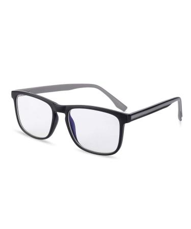 Blue Light Blocking Reading Glasses Readers Spring Hinges Sturdy Retro Style Rectangle TR Frame Unisex Black 0.00 0 Black