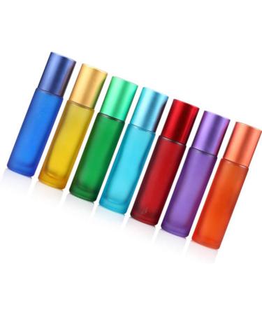 LEUYA 7Pcs 10ml Frosted Glass Oil Roller Bottles - Refillable Perfume Containers with Steel Roller Balls for Home & Travel Use - Buy Online on GoSupps.com