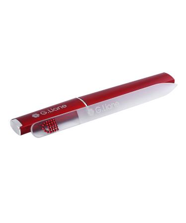 Crystal Nail File with Genuine Qualified Crystals G.Liane Professional Nail File in Case Manicure Pedicure Kit for Natural Nails Acrylic Nails Gels Nails Manicure Tools (Red Handbag)