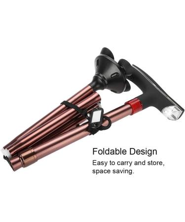 Elderly Crutches Five-section Foldable Aluminum T-Shaped Non-Slip Cane Lighting Light with Alarm Crutch Cane Outdoor Old Disabled Person Selfless dedication - Buy Online on GoSupps.com