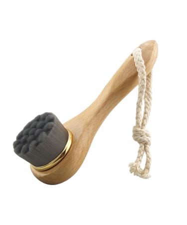Beaupretty Cleanser Brush Facial Cleaning Brush Cleansing Brush face Cleaner Brush face scrubbers face Brush Facial Scrubber Face Cleaning Brush Facial Brush Dry Brushing Wooden Handle Bamboo