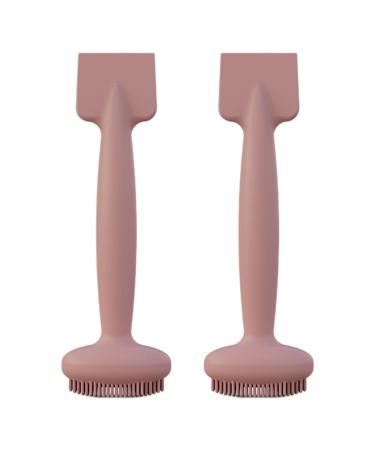 Silicone Face Scrubber | Silicone Facial Scrubber Dual Head Waterproof Soft Facial Scrubber Skin Friendly Mud Film Brush For Manual Cleaning Kagrote Leather Powder 2pcs
