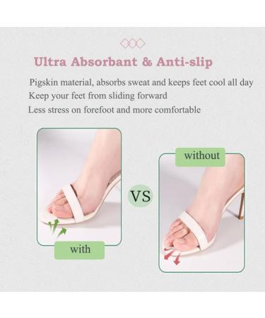 Buy Pigskin Leather Shoe Insoles for Women - Self-Adhesive Barefoot Inserts for High Heels & Flats | Size 8 Apricot Round - Buy Online on GoSupps.com