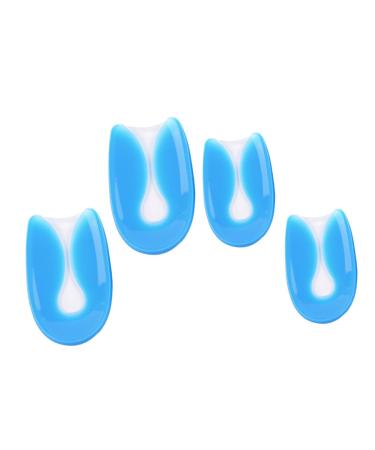 NOLITOY 2 Pairs U-Shaped Heel Patch Silicone Gel High Heel Pads Gel Heel Inserts Heel Support Pads Crash Insoles Back Shoe Insert Foot Pads Gel Heel Liners Arch Care Pad Blue 11.5x7x0.2
