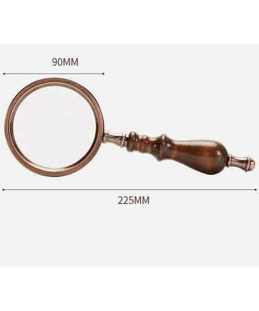 Glass 10 Times High-Grade Retro Wooden Handle Portable Children Students Elderly Reading Recognition Maintenance Elderly Glass HD Lens 90MM Good Times - Buy Online on GoSupps.com