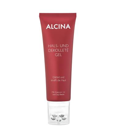 Alcina Neck and Cleavage Gel - 100ml | Smooths Folds Tightens Skin | Hyaluron 2.0 & Goji Berry | Moisturizer with Massage Applicator - International Shipping Available - Buy Online on GoSupps.com
