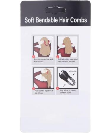 1PC Bendable Plastic Hair Comb Ponytailer Hair Styling Tool Modern Banana Clip Interlocking Comb French Side Comb For Women Girls DIY Hair Style Black - Buy Online on GoSupps.com
