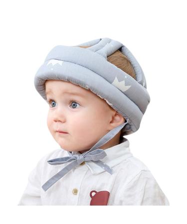 Baby helmet protection helmet infant toddler children anti-collision head protection cap protective hat cotton hat head protection hat adjustable head protection 6 to 60 months baby gray crown