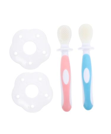 Frcolor 2 sentences toothbrush piebar made of silicone tooth cleaning brush babyteeth toothbrush tool for dental care tool for baby teeth handheld milk teeth accessories