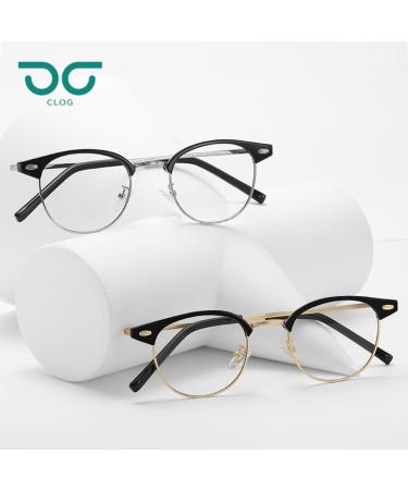 Buy SERONI Blue Light Blocking Glasses - TR90 Metal Frame for Women & Men | Anti UV Ray Computer & Reading Glasses - Stylish Black-Gold 46mm - Buy Online on GoSupps.com
