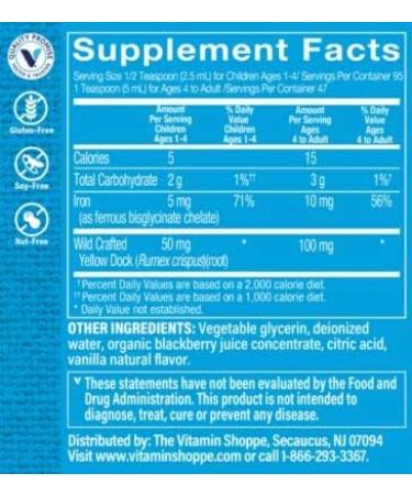 Children's Liquid Iron - Energy Support - Blackberry Vanilla - 8 fl. oz - Buy Online on GoSupps.com