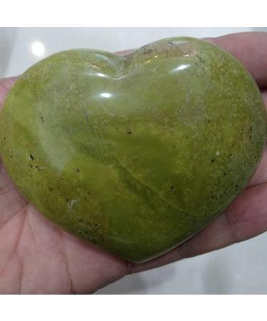Natural Green Opal Carved Heart raw Gemstone Crystal Suitable for Home Raw Stones and Minerals Stone Mineral Specimen - Buy Online on GoSupps.com