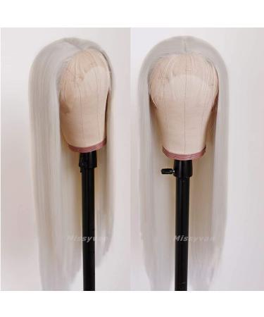 Missyvan White Lace Front Wig - Long Straight Platinum Blonde Synthetic Hair for Fashion Women - Buy Online on GoSupps.com