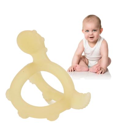 3D Dinosaur Shape Silicone Baby Teether Toy - Easy Grip, Reduce Finger Sucking - Nano Silver Pacifier Holder for Newborns - Buy Online on GoSupps.com
