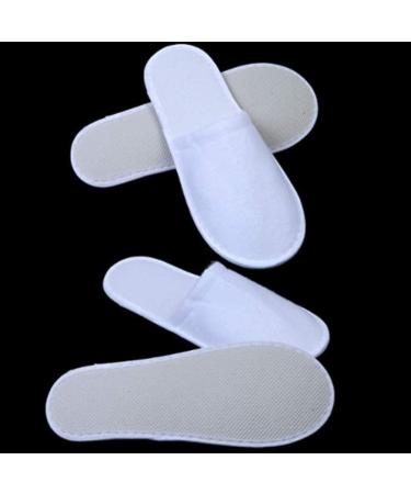 QUMocky 12 Pairs Disposable Closed Toe Spa Slippers - White Hotel/Bathroom Slippers for Women and Men - Perfect for Spa Parties and Travel - Buy Online on GoSupps.com