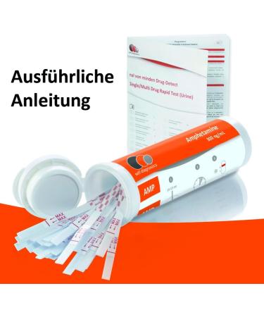 Self-Diagnostics Drug Test Strips for Amphetamines (AMP) - 25 Pack - Fast 5 Min Urine Test - Accurate Detection for Diving & More - Buy Online on GoSupps.com