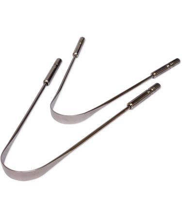 Surgical Stainless Steel Tongue Cleaner - 135 mm 2 Pieces for Fresh Breath | International Shipping - Buy Online on GoSupps.com
