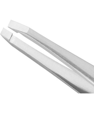 Premium Stainless Steel Eyebrow Tweezers - Precise Hair Removal 90mm Silver Straight - Buy Online on GoSupps.com