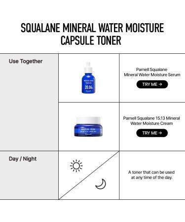 Parnell Squalane Mineral Water Capsule Toner Deep Hydrating & Nourishing K-Beauty Face Essence for Dry Sensitive Skin (6.76 fl. oz / 200ml) - Buy Online on GoSupps.com