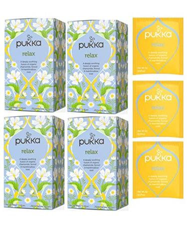 Pukka Tea "Relax" 4 x 20 80 120 & 160's Tea Bags Organic & ENVELOPED Version (80)