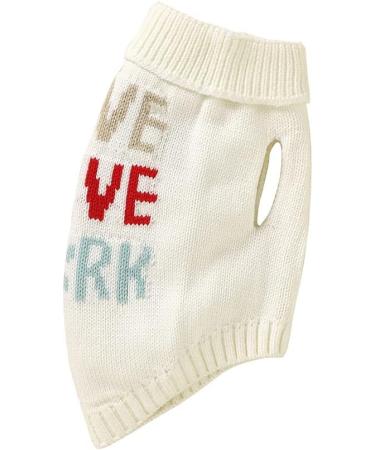 Puppy Sweater for Small Dogs | Funny Pattern Winter Sweatshirts - Cream White (L) | Cozy Dog Clothing Worldwide Shipping - Buy Online on GoSupps.com