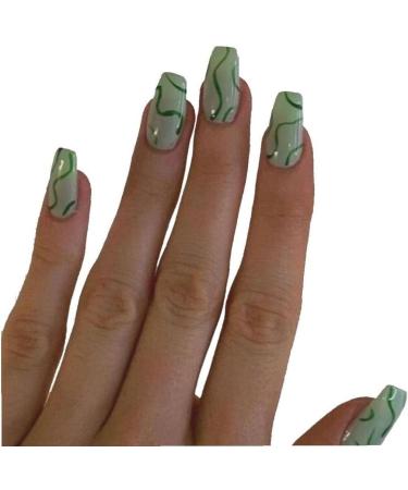 3set Detachable Long Coffin False Nails with Designs Press on Nails Wearable Fake Nail Decor Full Cover Art Tips - Buy Online on GoSupps.com