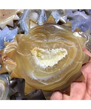 1pc Natural Crystals Gemstone Natural Agate geode Sun god for Gift 70-75mm Stone Mineral Specimen - Buy Online on GoSupps.com