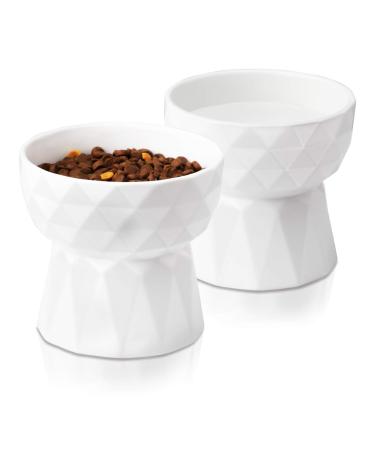 Frewinky Cat Bowls,Ceramic Cat Bowls Anti Vomiting,Raised-Cat Food and Water Bowl Set for Cats and Small Dogs,13.5 Oz Pure White - Buy Online on GoSupps.com