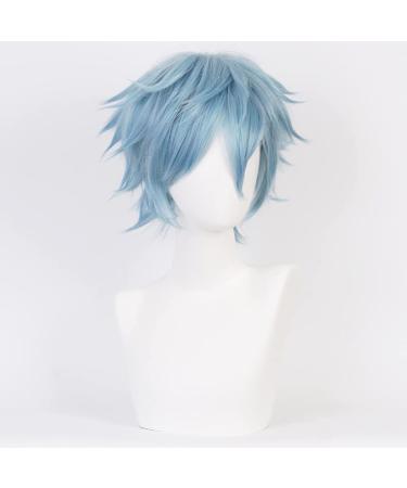 Lwiuentx MHA Cosplay Shigaraki Tomura Short Blue Wig + Free Wig Cap | International Shipping Available - Buy Online on GoSupps.com