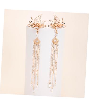 minkissy 1 Pair Antique Headdress Wedding Hair Clip Hair Side Clip Tassel Headpiece Tassel Headdress Decorative Hair Clips Pearl Hair Pin Bride Hair Clip Imitation Pearls Vintage Walk Miss - Buy Online on GoSupps.com