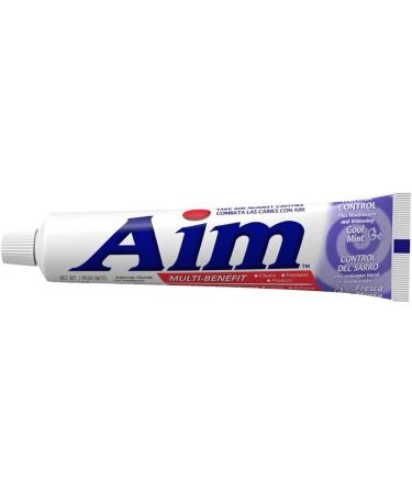 Aim Tartar Control Plus Mouthwash & Whitening Toothpaste 6 Oz, Pack of 6 - Cool Mint Gel | Anticavity Formula with Fluoride - Buy Online on GoSupps.com