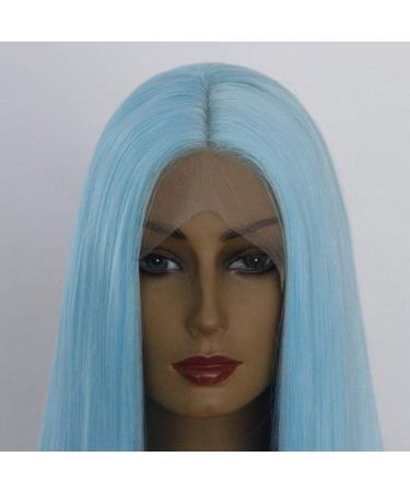 Natural Silky Long Straight Lace Front Wig for Blue Ladies - Heat Resistant Synthetic Hair | 26 Daily Cosplay & Halloween Party Hairpiece - Buy Online on GoSupps.com