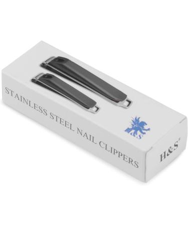 H&S Stainless Steel Nail Clipper Set - Large & Small Fingernail & Toenail Clippers with Case for Easy Storage - Classic Nail Scissors & Snap Tool - Buy Online on GoSupps.com