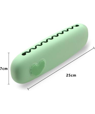 Silicone Makeup Brush Case & Holder | Portable Cosmetic Storage Pouch - Travel Toolkit (Green 25cm x 7cm - Buy Online on GoSupps.com