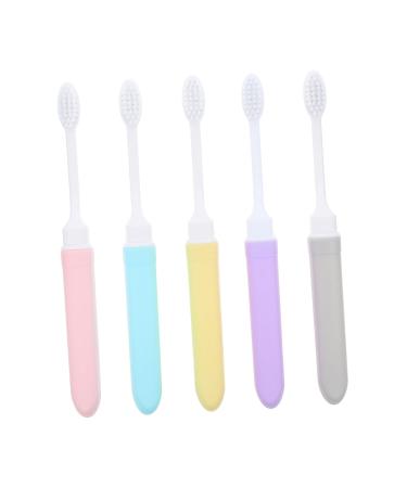Amosfun 5th trip toothbrush decorative toothbrush little travel toothbrush toothbrush to take away travel toothbrush large toothbrush case folding synthetic fiber macaron travel soft fur