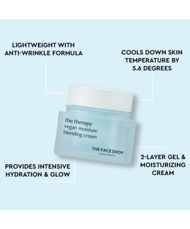 THE FACE SHOP The Therapy Vegan Moisture Blending Cream - Hydrating 2-in-1 Gel & Cream | Cooling Vegan Moisturizer | Skin-Friendly K-Beauty - Buy Online on GoSupps.com