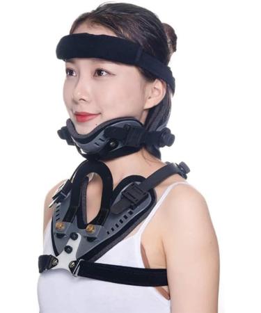 Jlasdr Adjustable Neck Support - Cervical Thoracic Orthosis for Postoperative Recovery & Neck Pain Relief - Spondylose Correction - Black - Buy Online on GoSupps.com