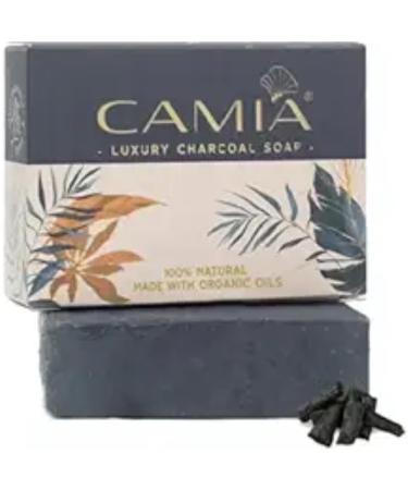 100% Organic Handmade Charcoal Soap For Bath | Luxury Natural Bath Soap to Remove Toxins Impurities & Improves Skin Complexion | Free From Arificial Color | 4.22 Oz