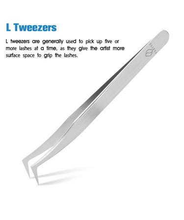 Fnyes Eyelash Tweezers Set - 2 Pieces Straight & Curved Professional Tools for 3D 5D Individual Mink Eyelash Extensions - Buy Online on GoSupps.com