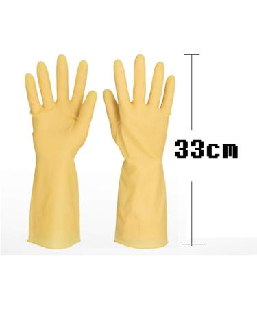 ESASAM Cleaning Gloves Rubber gloves rubber waterproof yellow (33cm) dishwashing rubber gloves female household housework thickened labor insurance wear-resistant beef tendon beef tendon latex - Buy Online on GoSupps.com
