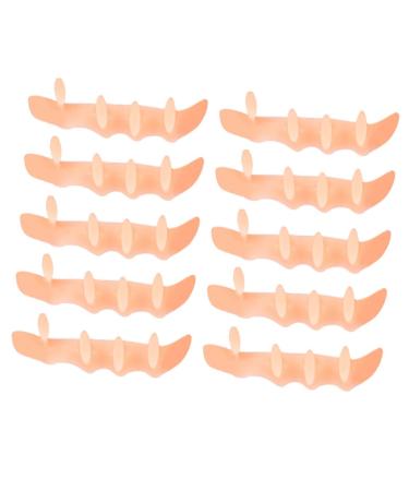 Healifty 10pcs Five Finger Correction Silicone Gel Bunion Spacer Bunion Relief Divider Bunion Pads Toe Correctors Overlapping Toes Correctors Toe Protectors Isolation Pad Adjust Silica Gel Skin 9X3CM