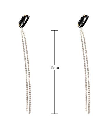 Silver Crystal Tassel Hair Clips Chains - 5 Piece Set for Women and Girls - Buy Online on GoSupps.com