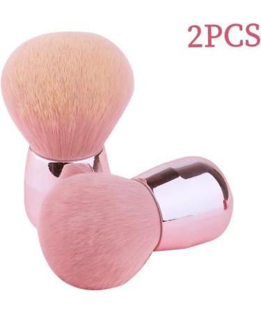 Makeup Powder Brushes Set Face Professional Mushroom Head Large Mineral Rose Gold 2PCS - Buy Online on GoSupps.com