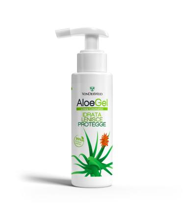 VONDERWEID AloeGel - Pure Aloe Vera Gel + Aloe Arborescens Gel | Soothing moisturizing and protective gel from Italian aloe plants | Pure unpasteurized aloe gel | 100 ml