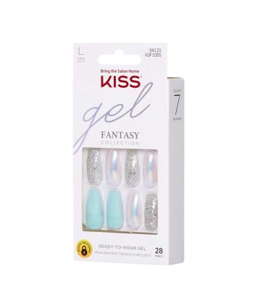 KISS Gel Fantasy Love Poem Press-On/Glue-On Gel Nail Kit - Long Length with 24 Mega Adhesive Tabs and Pink Gel Glue - Manicure Stick & Mini File Included - Buy Online on GoSupps.com