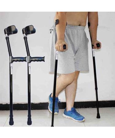 MidiLi Adjustable Forearm Crutches for Women and Men Lightweight Aluminium Crutches for Adults Shock Absorbing Comfy Grip Ergonomic for Height 140-190cm Black - Buy Online on GoSupps.com