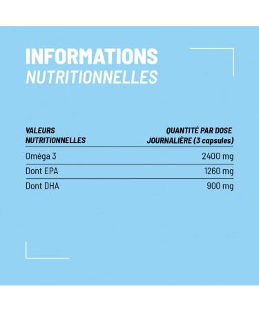 Omega 3 3000mg Defense Food Supplement Labeled Fish Oil High Concentration of EPA and DHA Highly Bioavailable 90 Capsules 1 Month Treatment Made in France Nutripure - Buy Online on GoSupps.com