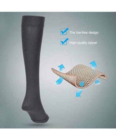 Buy TBES Compression Elastic Stockings - Knee-High Sports Stockings with Zipper | Comfortable & Supportive for Travel & Daily Wear - Buy Online on GoSupps.com